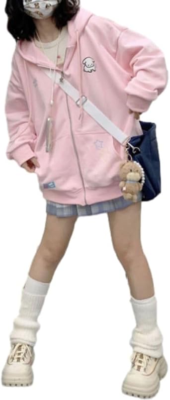 Kawaii Hoodie Zip up Hoodie Cutecore Clothes Kawaii Jacket for Teen Girls Kawaii Clothes Harajuku Kawaii Sweatshirt