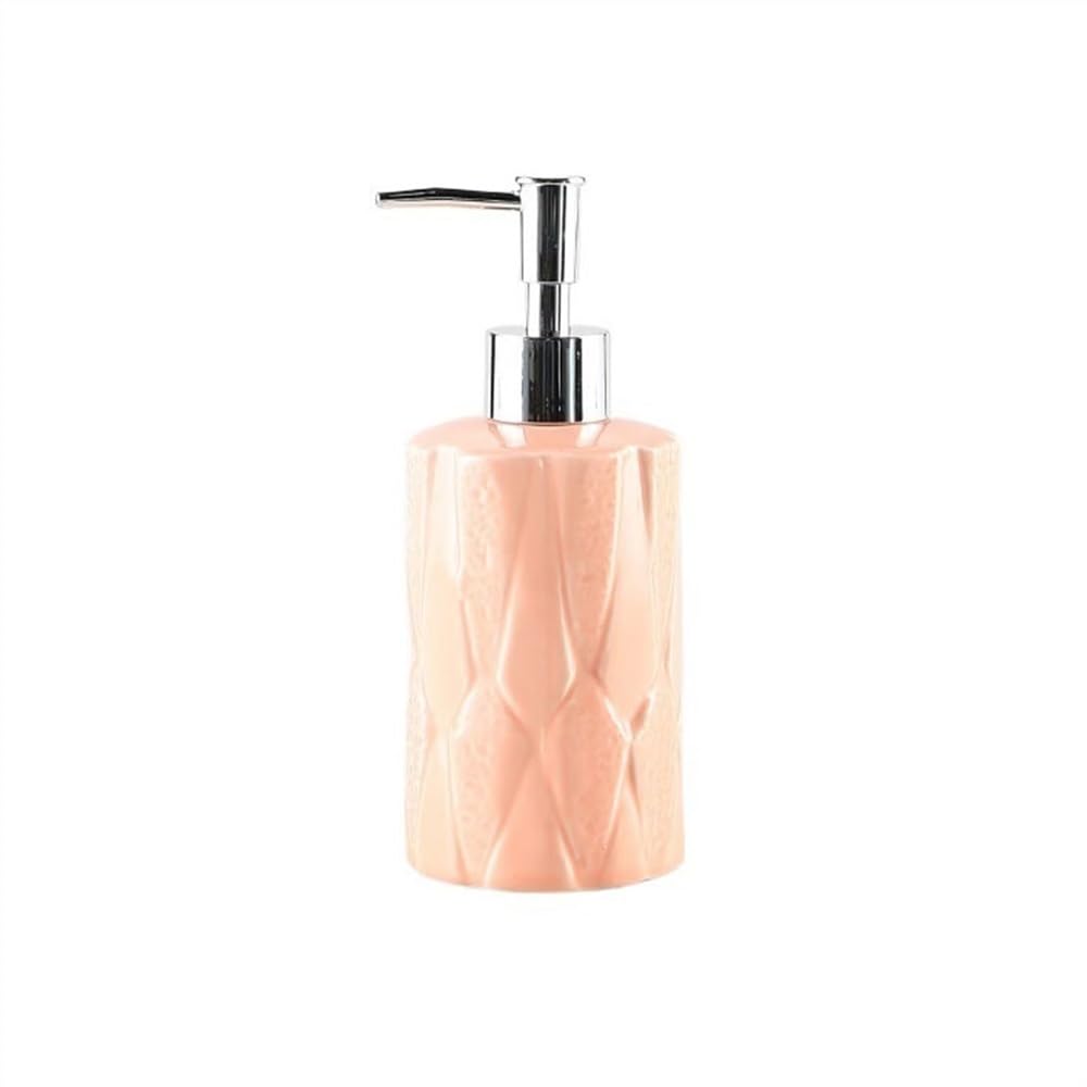 Soap Dispenser Creative Irregular Soap Dispenser Ceramic Lotion Bottle.350ML Bathroom Shampoo Dispensing Press(Orange)