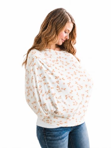 Copper Pearl Nursing Cover for Breastfeeding – Multi-Use Baby Car Seat Cover, Stroller Cover &amp; Breast Feeding Cover Up for Women, Stretchy Breathable High Quality Cover for Boy or Girl, Rue
