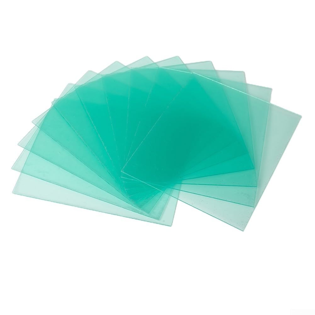 10 pezzi, lastrina protettiva trasparente di ricambio per elmetto da saldatura, piastra protettiva in PC per elmetto da saldatura (11 cm x 9 cm)