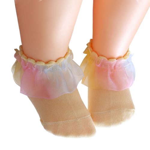 Zkbszn Sock,Lace Trim Baby Socks for Newborn Warm Socks Boy Girl Unisex AntiSlip Ruffle Socks Cotton Ankle Socks for Infants