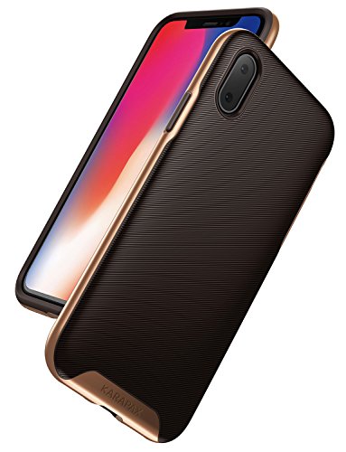 Anker iPhone X Case, iPhone 10 Case, KARAPAX Breeze Case Military-Grade Certified Soft TPU with 3D Texture Protective Case [Support Wireless Charging] [Slim Fit] for Apple 5.8 in iPhone X -Golden