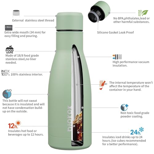 Image of BJPKPK 12 oz Small Mini Water Bottle, Insulated Stainless Steel Flask