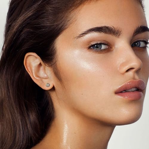 BLISI Black Onyx Pure Titanium Stud Earrings 4mm 5mm Natural Stone Women Earrings Hypoallergenic Gemstone Earring for Sensitive Ears 20G2