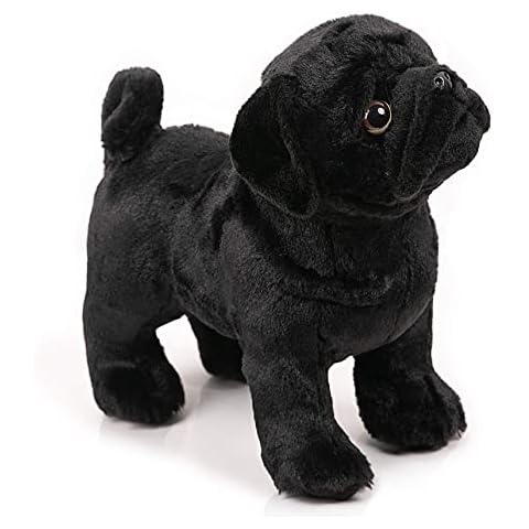 Njbfjhnn Black Pug Soft Toy, Plush Dog Cuddly Toys, 35cm Cover