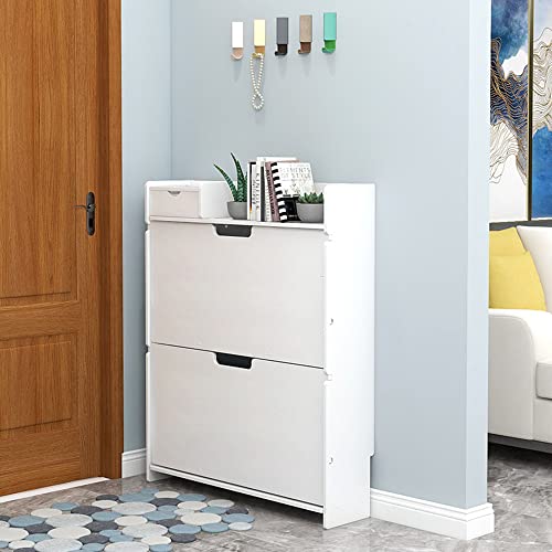 Oihya Tipping Shoe Cabinet, Modern Shoe Storage Cabinet With 2 Drawers Freestanding Shoe Rack For Entryway, Hallway, Bedroom #TOP5