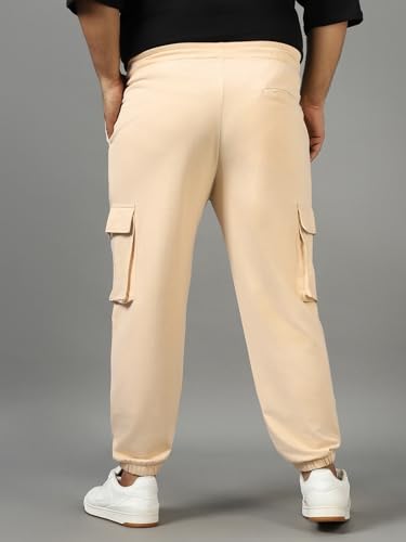 Image of Bewakoof Air 1.0 Men's Solid Oversized Plus Size Joggers