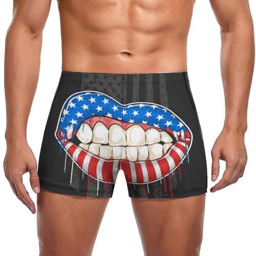 Maillot de bain slip homme drapeau américain short de bain