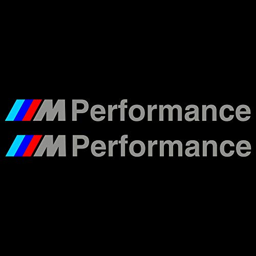 Autodomy Autocollants M Performance Pack de 2 unités pour la Voiture (Argent)