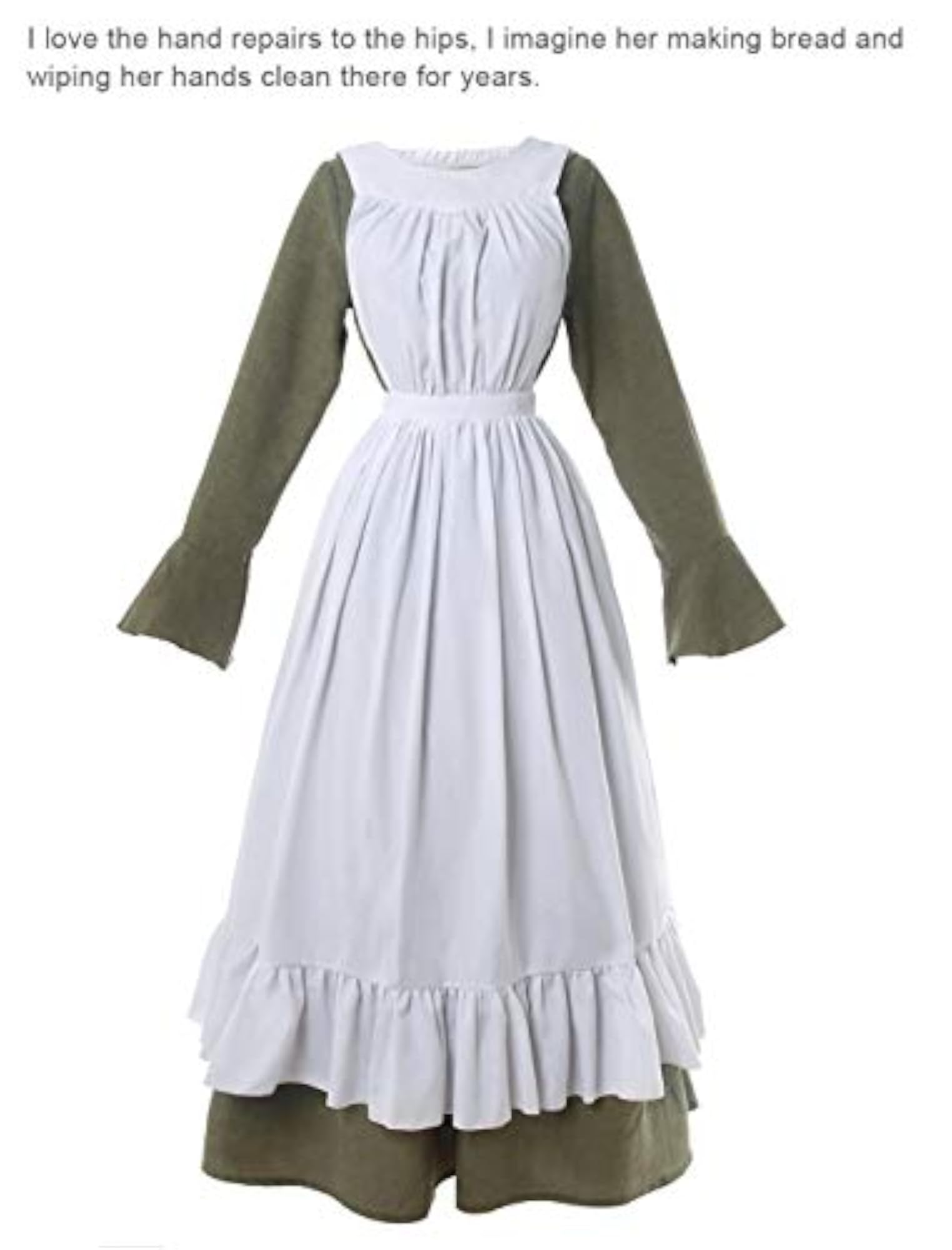 White Vintage Maid Ruffle Apron for Women, Adjustable Gift