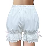 Cemavin Cotton Cute White Lace Lolita Bloomers, X-Large