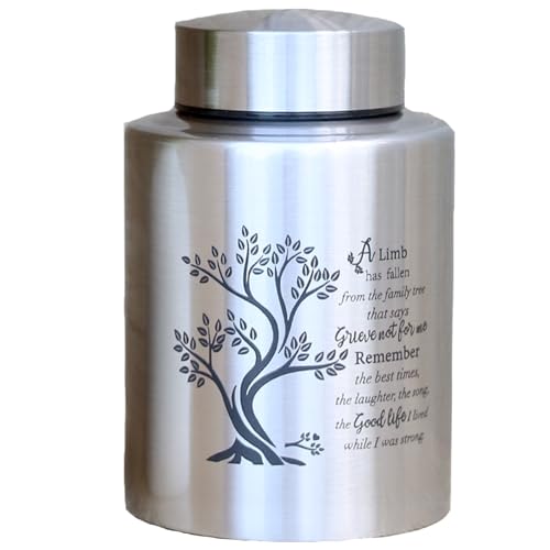 6 Inches Small Urn for Human Ashes Stainless Steel Mini Urn Cremation Urn Small Keepsake Urn Memorial Ashes Container-Black