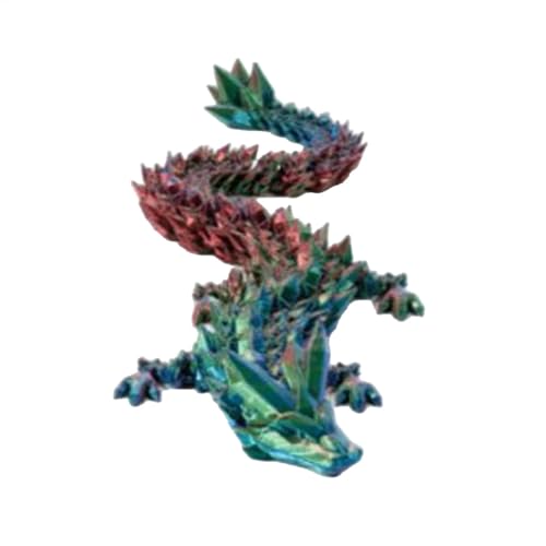 Dragones impresos en 3D – Dragón articulado de 11.8 pulgadas | Dragón de cristal impreso en 3D | Dragón luminoso impreso en 3D | Dragón de cristal de movilidad articular | Dragón articulado para
