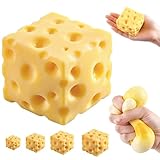 Giant Cheese Squishy – Slow Rising Sensory Fidget Toy, Jumbo Squeeze Cheese Cube for Stress Relief, Soft Hand Squeeze Toys, Portable Calming Gift for Adults Office Desk (Small-2.4