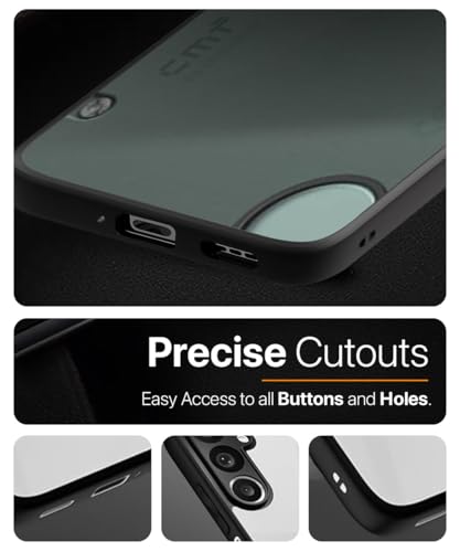 Image of WOW IMAGINE Translucent Hybrid Back Case Cover for Nothing CMF Phone 1 Smoked Matte Back | Shock Proof 360 Degree Protection | Protective Hard Case - Matte Black