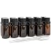 Glass Bottles for Essential Oils - 12 Pack 10 ml Refillable Empty Amber Bottle with Orifice Reducer Dropper and Cap – DIY Supplies Tool & Accessories Perfume Aromatherapy – Carrier Oil Kit