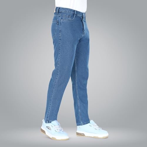 Image of Men's Straight Fit Stylish Non Stretch Mid Rise Pure Cotton Crafted with Premium Fabric Relaxed Jeans Available in Variety of Colour