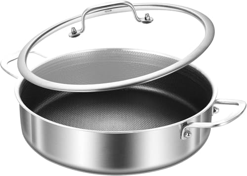 Image of Nontoxicook 30cm 5.7L Ceramic Non-Stick Saute Pan with Lid