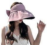 Sun Visor Hats for Women Wide Brim UPF 50+ Bucket Hats Summer Visor Caps Beach Hat Packable UV Protection Fishing Hiking Hat Purple