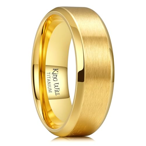 King Will Titanium Gold Wedding Ring for Men Women-8mm 14k