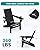SERWALL Adirondack Chair with Dual Cup Holders, Folding Modern Adirondack Chair, HDPE Outdoor Fire Pit Chair for All Weather Using, Black