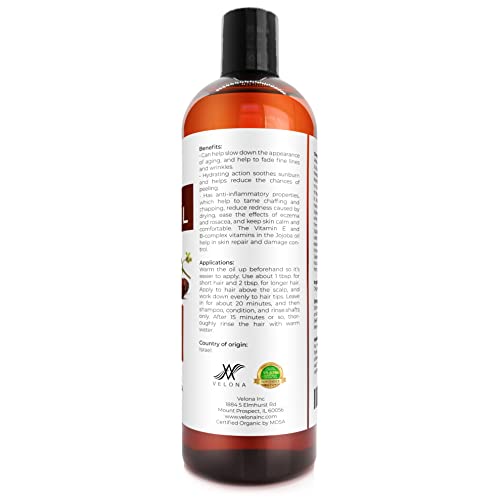 Jojoba Oil - 16 Oz (With Pump) | 100% Pure And Natural | Golden, Unrefined, Cold Pressed, Hexane Free | Moisturizing Face, Hair, Body, Skin Care, Stretch Marks, Cuticles #TOP5