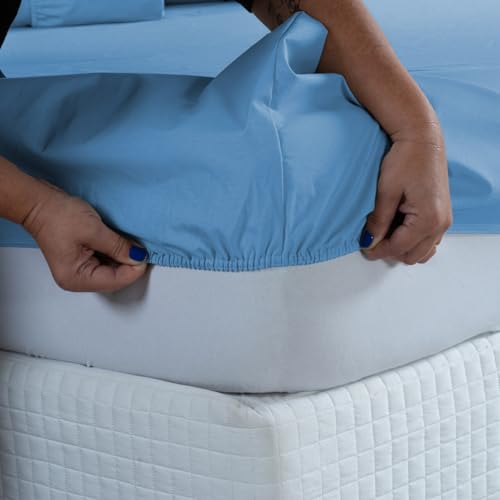 Jogo Lençol Super King 400 Fios Micro Percal Toque Aveludado 3 Peças Roupa de Cama com Elástico e Fr