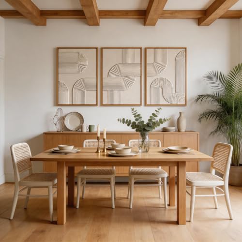 Image of CHDITB 3D Abstract Wall Art,Textured Earth Tone Geometric Framed Wall Decor