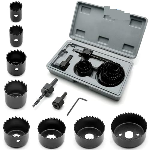 Kit de Brocas Huecas 11 Piezas Acero Carbón 19-64 mm miniatura 1
