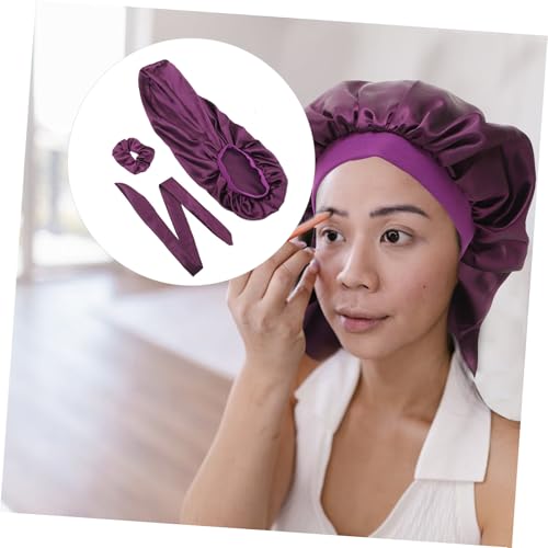 Bonnet de nuit satin de qualité supérieure pour cheveux longs OUNONA - 4