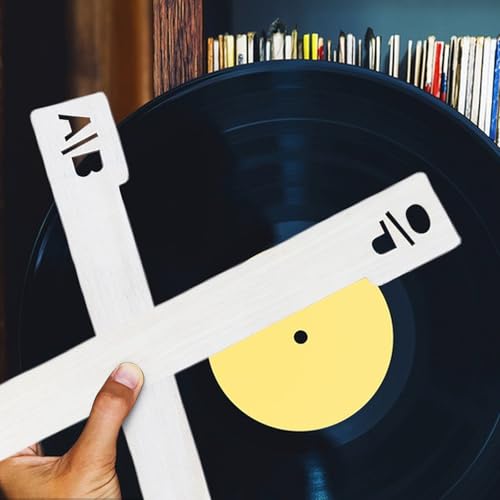 Separadores de discos de vinilo de madera contra el desorden en librerías 6