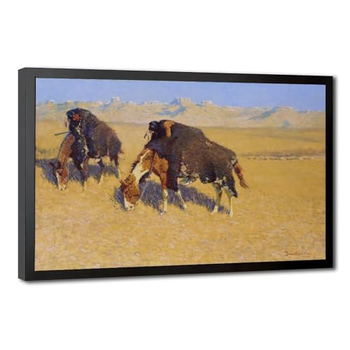 Toile indiens simulant le buffle Remington pour habiller un mur vide sans percer de gros trous