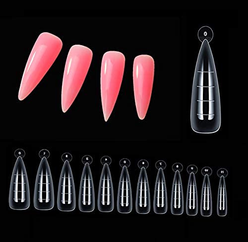 120 PCS Polygel Nail Forms Dual Forms for Polygel, Gel Extension Nail Tips Ballerina Full Cover Coffin Mold Tips