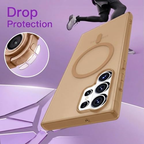 Image of DIZORO Matte Case for Samsung Galaxy S26 Ultra Compatible with MagSafe, Camera Lens Full Protection, Shockproof Translucent Frosted TPU Soft Phone Cover, Anti-Fingerprint (Desert)