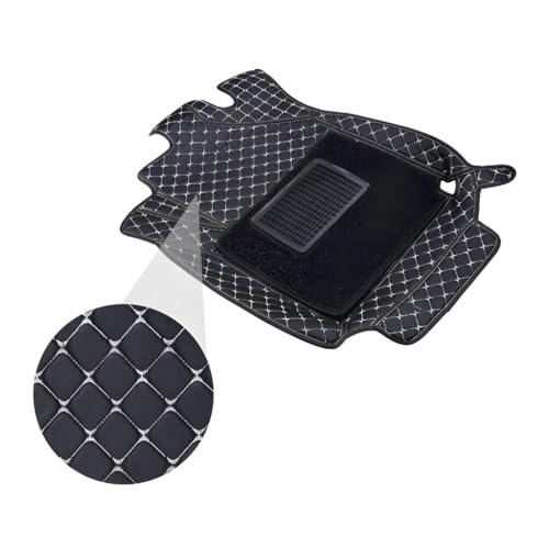 Image of 7D Car Foot Mat for Sierra EV | Black Silver | Premium Leatherette | Imparts Luxurious & Elegant Look | 100% Waterproof and Dust Proof | Custom Fitted Car Floor Tray Mat