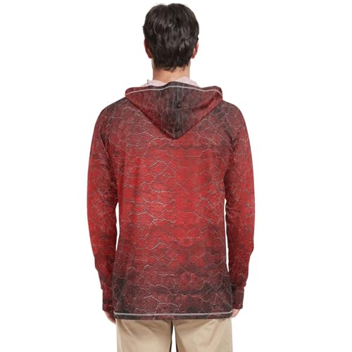 Mens Sun Hoodie Shirts UV Protection Long Sleeve Quick-Dry UPF 50+ Mens Rash Guard UV3