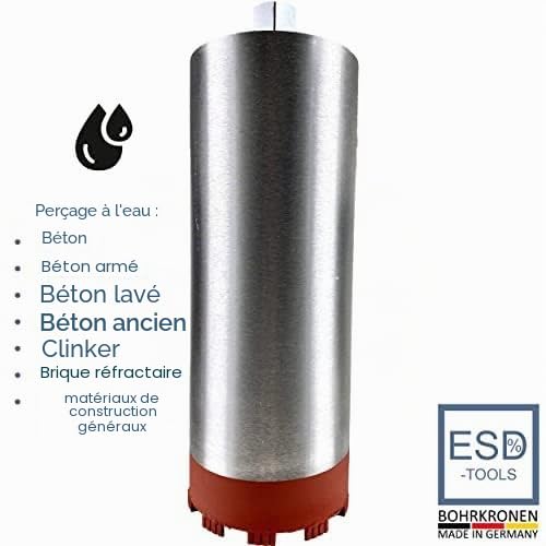 Couronne de forage diamantée avec segment turbo, foret à carotter avec emmanchement 1 1/4" et longueur utile 400 mm | Ø 162 mm