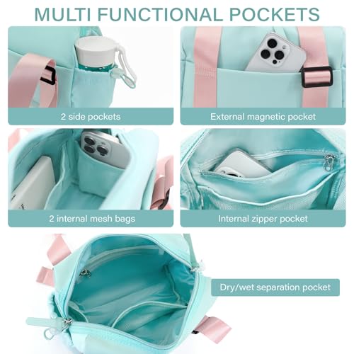 Small Gym Bag for Women,Mini Duffle Bag with Wet Compartmen,Womens Gym Bag for Weekender/Workout/Sport3