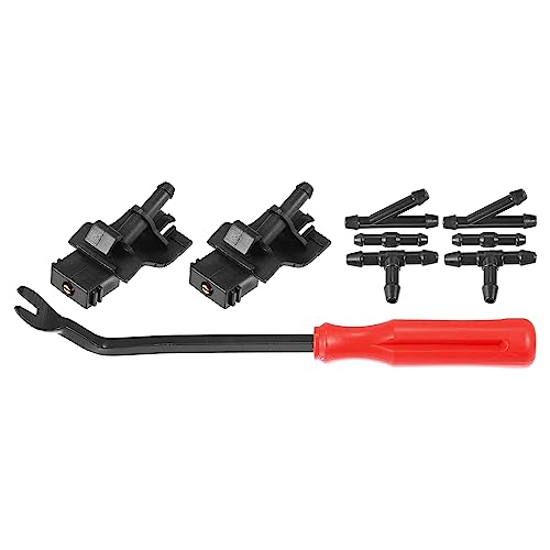 X AUTOHAUX 9pcs Front Windshield Wiper Washer Nozzle Spray Jet Kit 85381-12300 for Toyota Corolla Altis E140 2007-2013 for Camry XV40 2006-2012