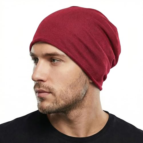 Image of ZLYC Cotton Thin Slouchy Beanie Hat for Men Women Fashion Soft Stretch Knit Skull Cap