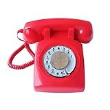 Materiale durevole: il telefono fisso è robusto e durevole, con una splendida finitura lucida, che lo rende perfetto per le esigenze di case o ambienti retrò. Non è un vero telefono fisso, ma un elemento decorativo.