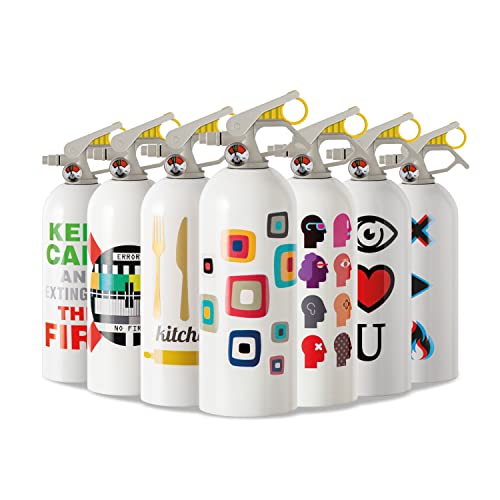 EXTINGUA Estintore Casa Omologato ABF 1 kg Estintore Schiuma Presa Antipanico Regalo Uomo Donna per Uso Domestico, Cucina, Auto, Barca, Mini Estintore per Interni, 1 pz