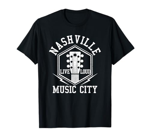 Camiseta Nashville - Country Music City Guitar Shirt Regalo Camiseta