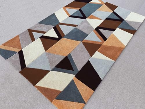 Image of Carpets and Rugs Handwoven Woolen Thick Floral and Contemporary Designs for Area Rugs, Carpets for Living Room, Bedroom, Hall Size 5x7 feet