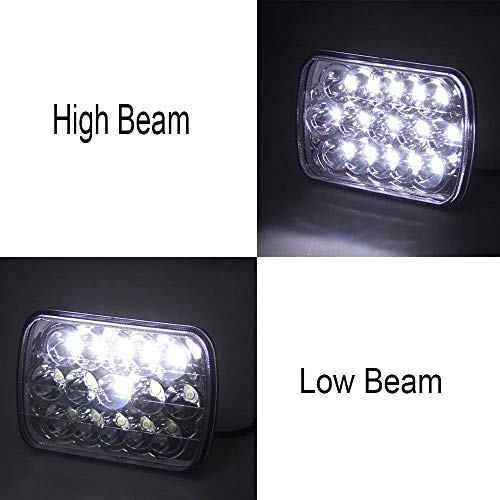DOT Approved 4X6 LED Headlights Compatible with Freightliner FL60 FL70 FL80 Classic FLD120 FLD112 - Rectangular Square Clear Sealed Beam H4651/H4642/H4652/H4656/H4666/H4668/H6545 Replacement 4PCS by AMUNIESUN - Used condition - Image 3