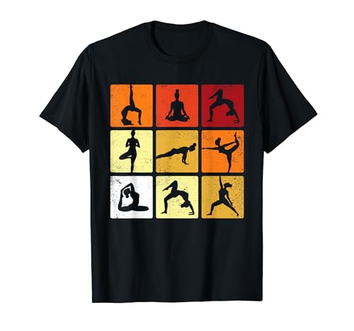 Posturas de yoga retro vintage fitness yoga amante regalo Camiseta