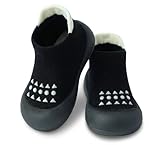 Dookeh Baby Shoes Boys Girls First Walking Shoes Non Slip Soft Sole Sneakers Toddler Infant Babygirl Sock Shoes (A2-Black, us_Footwear_Size_System, Toddler, Age_Range, Medium, 18_Months, 24_Months)