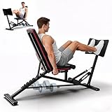 PASYOU Leg Press Machine, Adjustable Weight Bench with Leg Extension, 1300LBS Weight Capacity Leg Press Machines for Home Gym Full Body Exercise, Leg Workout Equipment with Dumbbell Rack