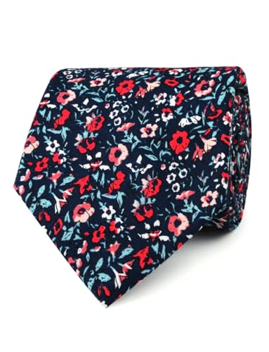 Image of OTAA Floral Necktie Casual Ties for Men - Perfect Neck Tie for Groomsmen Wedding Ties or Formal Occasions