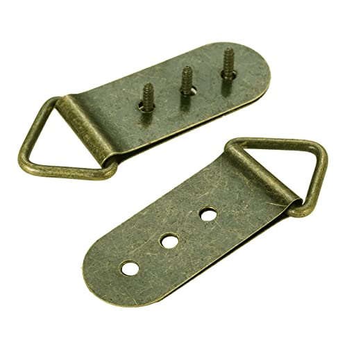 Image of dophee 20Pcs D-Ring Photo Picture Frame Hooks, Antique Bronze Triangle Wall Hanging Hooks Hanger for Oil Painting Mirror Frame with Screws